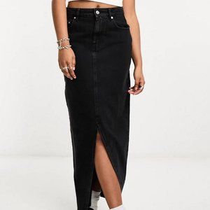 ASOS Denim Black Maxi Skirt